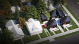 Zoomed out village of tiny houses (Photo Credit: U.S. Department of Energy Solar Decathlon).