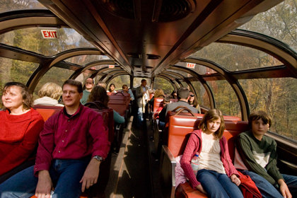 Scenic Train Ride - Cuyahoga Valley National Park (U.S. National Park Service) - Passengers Ride in the Dome Car