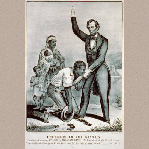 Freedom to the slaves | Library of Congress Prints and Photographs Division Washington, D.C. 20540 USA | Date Created/Published: New York : Published by Currier & Ives, between 1863 and 1870
