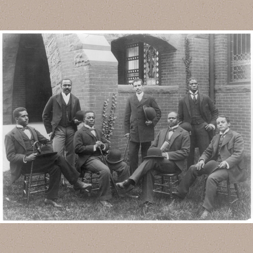 Howard Univ., Washington, D.C., ca. 1900 class picture with Paul Laurence Dunbar in the rear right | Library of Congress Prints and Photographs Division Washington, D.C. 20540 USA | Date Created/Published: 1905