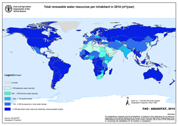 total renewable water resources per person in 2014