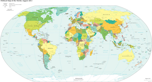 Political Map of the World, August 2013